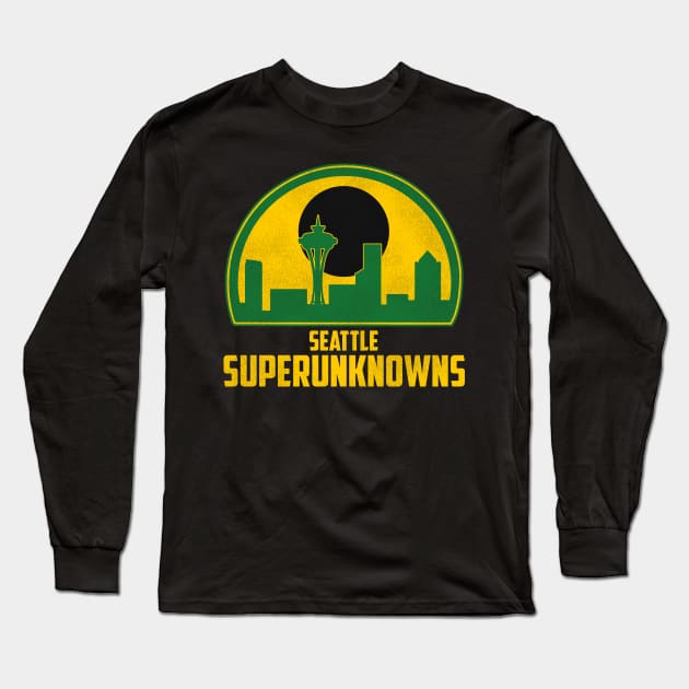 Seattle Superunknowns / Grunge Music Tribute Long Sleeve T-Shirt by darklordpug